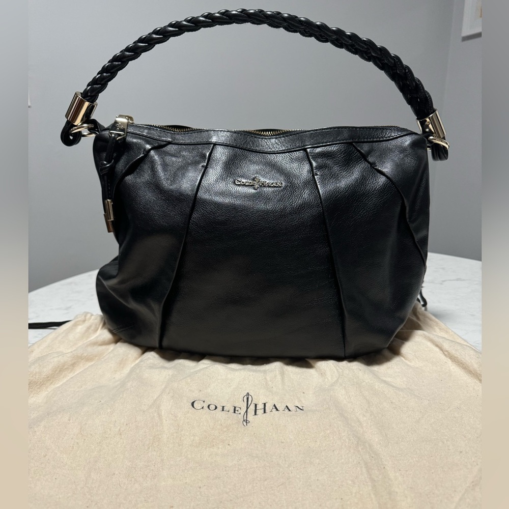 Cole Haan Braided Top Handle Leather Purse